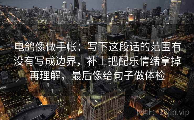 电鸽像做手帐：写下这段话的范围有没有写成边界，补上把配乐情绪拿掉再理解，最后像给句子做体检