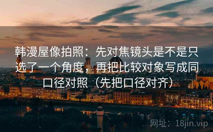 韩漫屋像拍照:先对焦镜头是不是只选了一个角度,再把比较对象写成同口径对照(先把口径对齐)